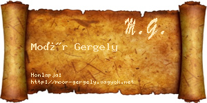 Moór Gergely névjegykártya