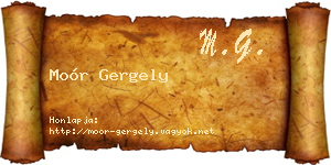 Moór Gergely névjegykártya
